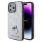 Husa pentru Apple iPhone 15 Pro Max, Karl Lagerfeld, Glitter Fixed Choupette Logo, Argintie