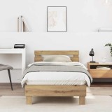 VidaXL Cadru de Pat stejar artizanal 90 x 190 cm Lemn compozit