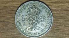 Anglia / Marea Britanie - 1 florin = 2 shillings 1948 - King George VI - serie bianuala mai rara cu &#039;IND:IMP&#039; in legenda