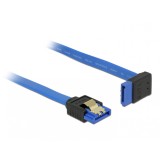 Cablu SATA III 6 Gb/s unghi drept-sus Bleu 20cm, Delock 84995