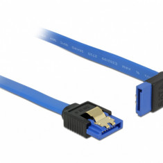 Cablu SATA III 6 Gb/s unghi drept-sus Bleu 100cm, Delock 84999