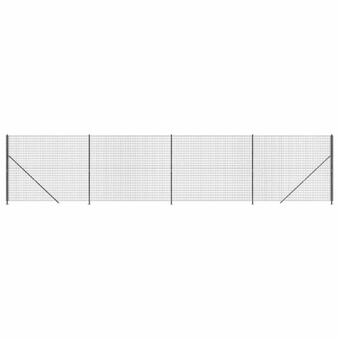 Gard plasa de sarma cu bordura, antracit, 1,8x10 m