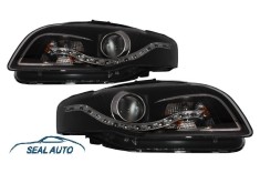 Set 2 faruri LED DRL Xenon Look compatibil cu AUDI A4 B7 (2004-2008) Negru foto