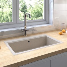 vidaXL Chiuvetă de Bucătărie Bej 790x500x193 mm Granit