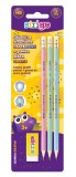 Blister 3 creioane HB Strigo Pastel + guma de sters