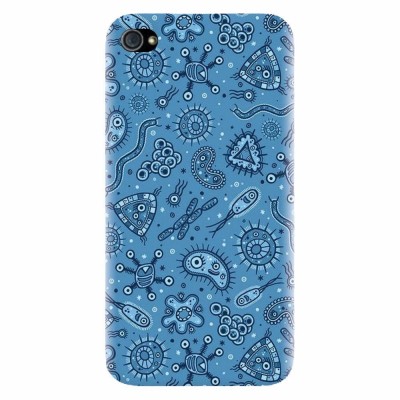 Husa silicon pentru Apple Iphone 4 / 4S, Bacteria foto