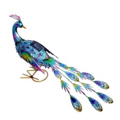 Decoratiune de Gradina cu Lampa solara, din Fier Albastru Multicolor