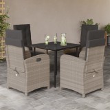 VidaXL Set mobilier de grădină cu perne, 5 piese gri deschis poliratan