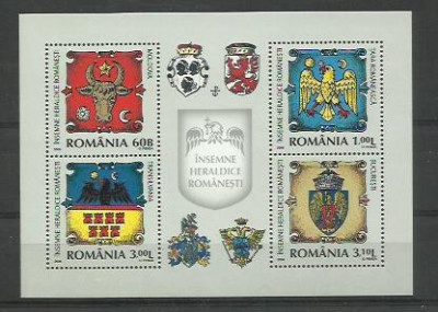 Romania MNH 2008 - Insemne Heraldice Romanesti - LP 1816b - bloc foto