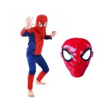Cumpara ieftin Set costum Spiderman KidMania&reg; si masca pentru copii 5-7 ani 110-120 cm