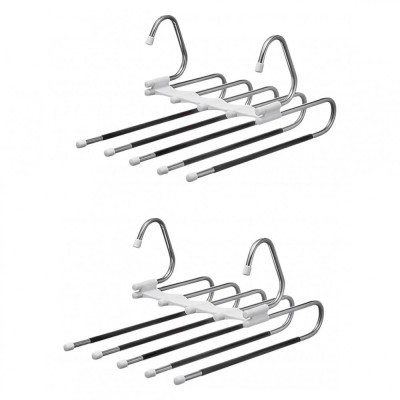 Set 2 umerase cu 5 sloturi pentru pantaloni Generico, 33 x 23.7 cm, otel inoxidbil, plastic foto