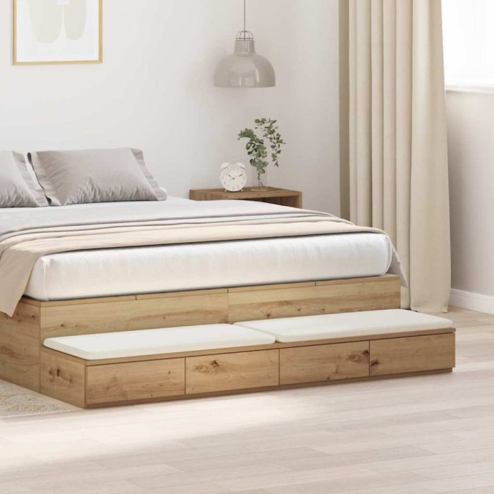 vidaXL Sertare pentru pat stejar artizanal 135 x 36.5 x 16.5 cm 866994