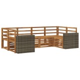 vidaXL Set canapea sectională 6 pcs natural Lemn Solid de Acacia 3384785