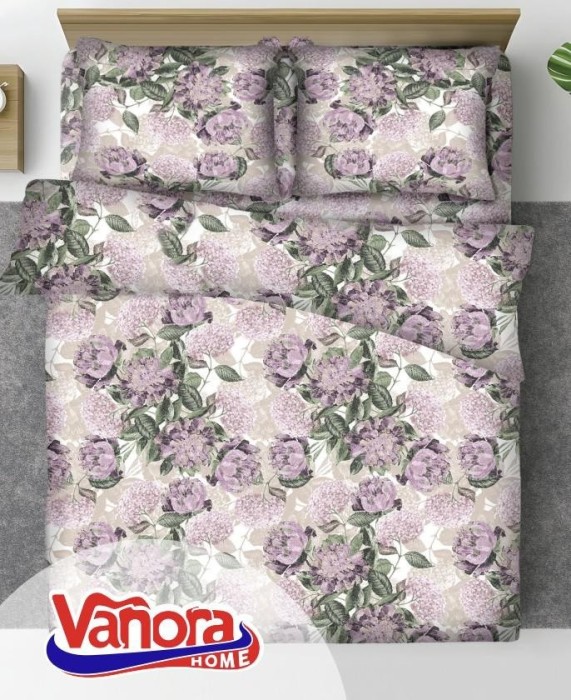 Set de pat king size bumbac,92 gsm,Peony