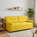 vidaXL Canapea 100% poliester, cadru din metal, MDF, placaj 42033921