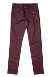 Pantaloni casual Zus van Sil, pentru femei, talie regular, cu buzunare decorative, Bordeaux