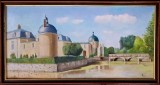 Andr&eacute; Fournier (1927-2012)-Castelul Digoine, pictură pe p&acirc;nză (1958), Peisaje, Ulei, Realism