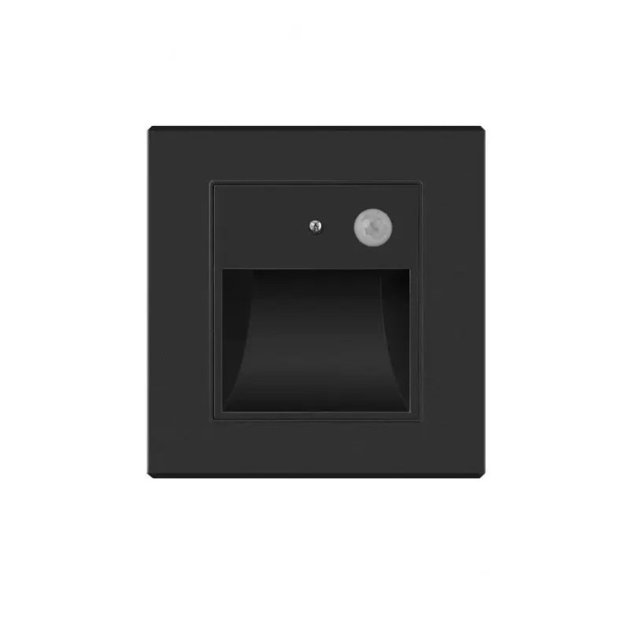 Spot led Scara cu senzor miscare si lumina, Negru, 1W, 3000K