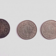 7 x Elvetia monede argint 1/2 franc AG diferite, intre 1948 si 1964