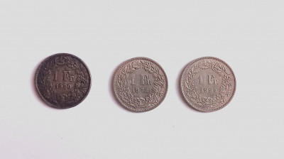 7 x Elvetia monede argint 1/2 franc AG diferite, intre 1948 si 1964 foto