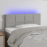 Cumpara ieftin Tăblie de pat cu LED, gri deschis, 90x5x78/88 cm, textil