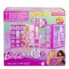 Dulapul de Vis Barbie Fashionistas, 91cm + Accesorii, Peste 20 Spatii Depozitare, Masa Toaleta Extensibila, Transport Portabil