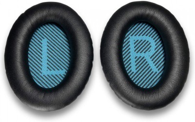 Set 2 bureti TXE pentru casti Bose QuietComfort 35, 25, QC35, QC25, QC15, QC2, AE2, SoundTrue, Negru/Albastru, Piele ecologica, spuma cu memorie foto