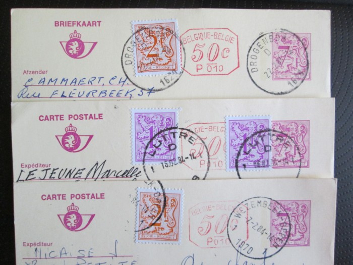 BELGIA TREI CARTI POSTALE CIRCULATE=39