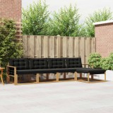 vidaXL Set de canapele de exterior cu pernă 5 pcs Alb și negru 3388594