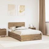 Cumpara ieftin Cadru de pat Stejar Artizanal 120 x 190 cm Lemn prelucrat