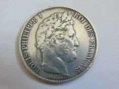 Moneda argint 5 Francs 1845 foto