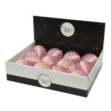 Cumpara ieftin Glob - Foam Bauble Ribbons - Red and White | Kaemingk
