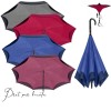 Umbrela Reversibila Dama, 105cm, Microfibra, 8 Spite, Diverse Culori