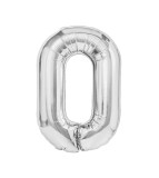 Balon folie cifra argintiu 85 cmideal pentru aniversare-Tip Cifra 0