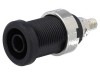 Conector banană 4mm soclu 36A 1kV negru nichelat