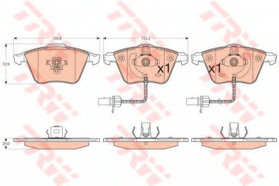 Set placute frana,frana disc AUDI A4 Cabriolet (8H7, B6, 8HE, B7) (2002 - 2009) TRW GDB1554 foto