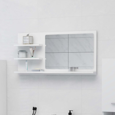 Oglindă de baie, alb, 90 x 10,5 x 45 cm, PAL foto