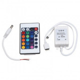 Controller cu telecomanda pentru banda LED RGB, 12-24V, max 72W, Horoz