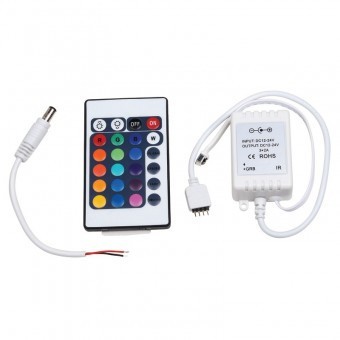 Controller cu telecomanda pentru banda LED RGB, 12-24V, max 72W