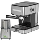 Pachet Espressor Cu Pompa Studio Casa Espresso Mio Sc 2001, 850 W, 15 Bar, 1.2 L, Inox + Rasnita Del Caffe Grind Master, 220W, 60G