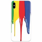 Husa silicon pentru Apple Iphone XS, Dripping Colorful Paint