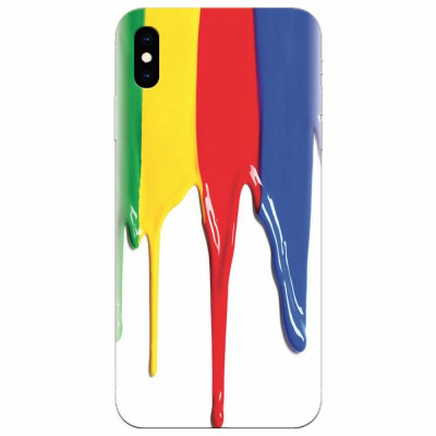 Husa silicon pentru Apple Iphone XS Max, Dripping Colorful Paint foto
