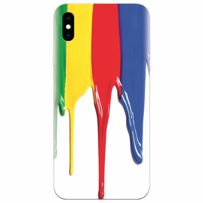 Husa silicon pentru Apple Iphone XS, Dripping Colorful Paint