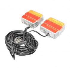 Set lampi LED magnetice pentru remorca cu fisa 7 pini 12V +cablu foto