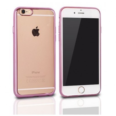 Husa Silicon Clear Apple iPhone 4/4S Roz foto