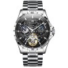 Ceas barbati Olevs Analog Mecanic Automatic Business Otel Argintiu Indici luminosi