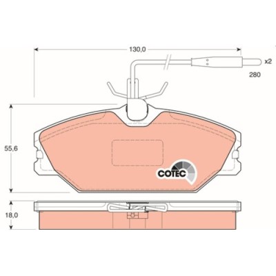Set placute frana fata TRW, Daewoo Lublin, 1997-, Renault Laguna I, 1993-2002, Megane I, 1995-2004, Megane Scenic, 1996-2001, Safrane I, 1992-2000, S foto