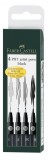 PITT ARTIST PEN SET 4 BUC NEGRU FABER-CASTELL, Faber Castell