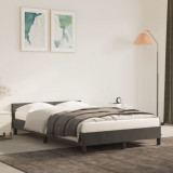 VidaXL Cadru de pat cu tăblie, gri &icirc;nchis, 120x200 cm, catifea