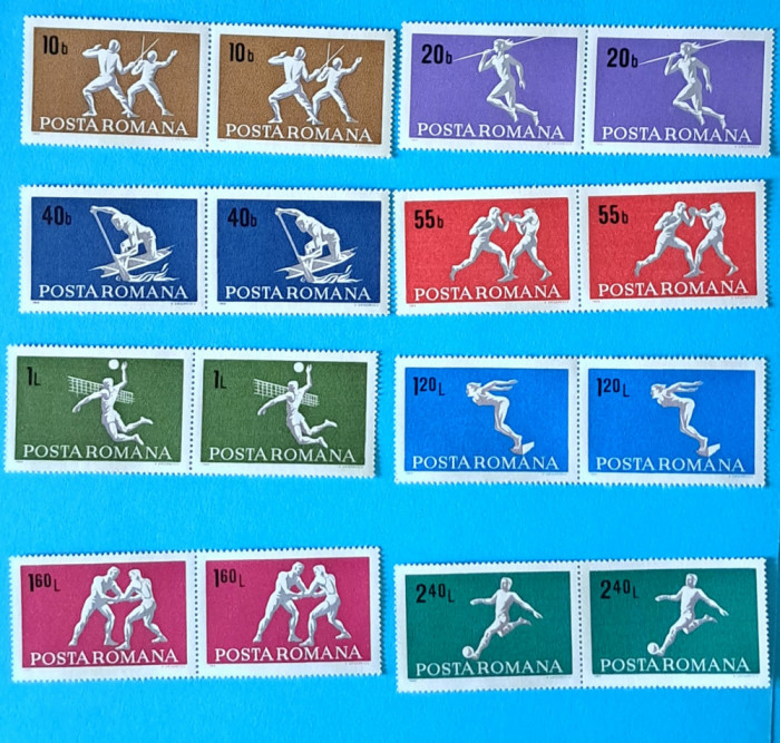 TIMBRE ROMANIA LP 694/1969 -SPORT - Serie &icirc;n pereche -MNH